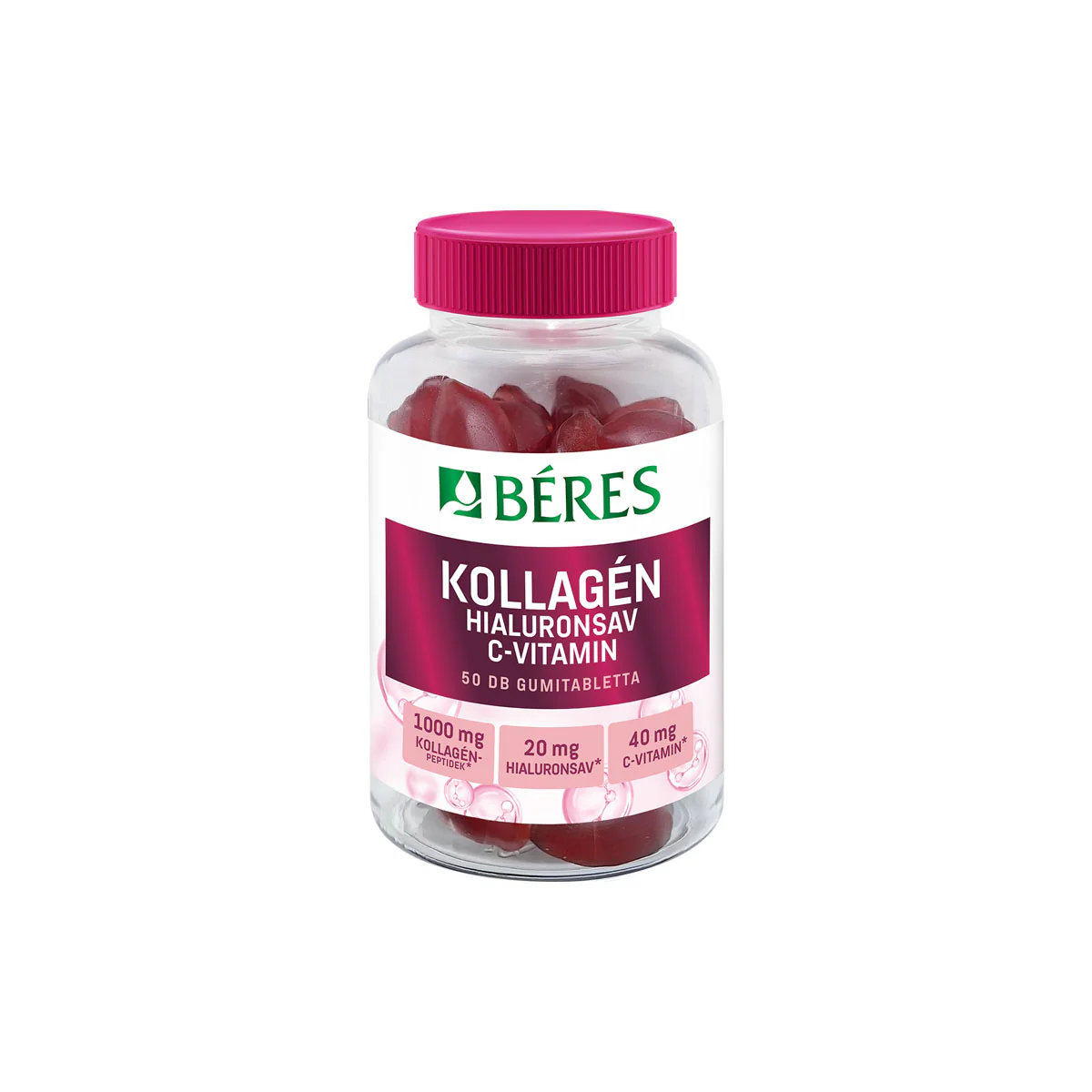 Béres Kollagén+Hialuronsav+C-vit. gumitabletta50db