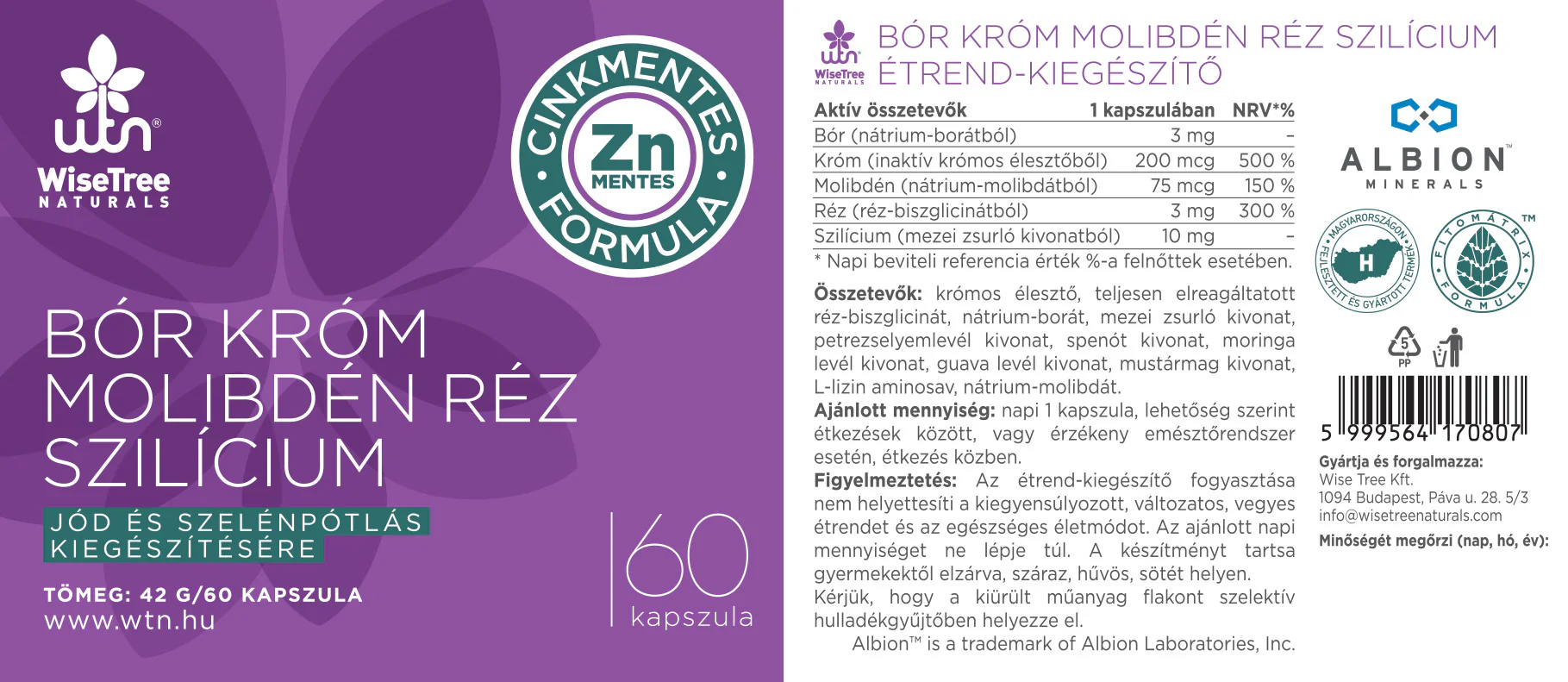 Bór,króm,molibdén,réz,szilicium kapszula - 60db - Image 2