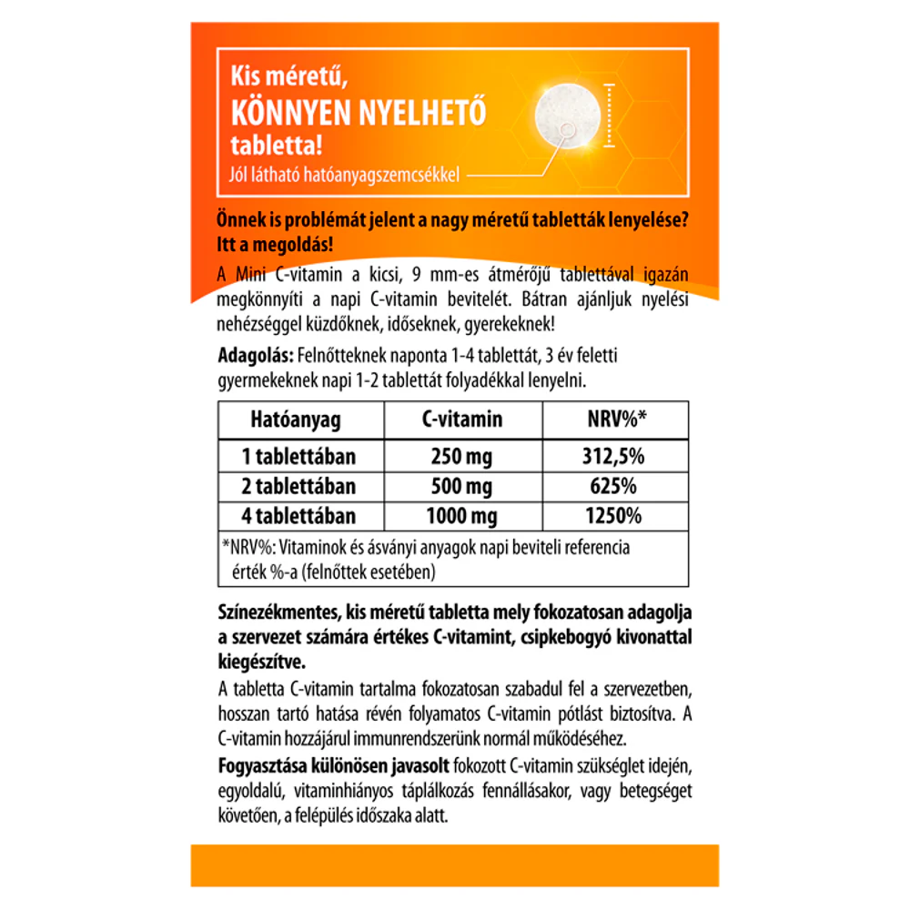 C-vitamin Mini 250mg tabletta - 120db - Image 2