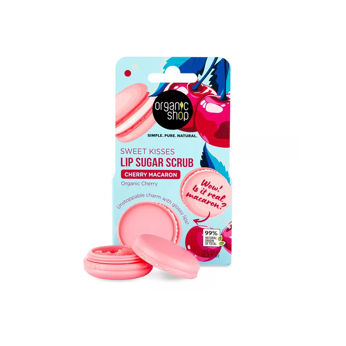 “Cseresznyés macaron” cukros ajakradír bio cseresznyével - 10ml