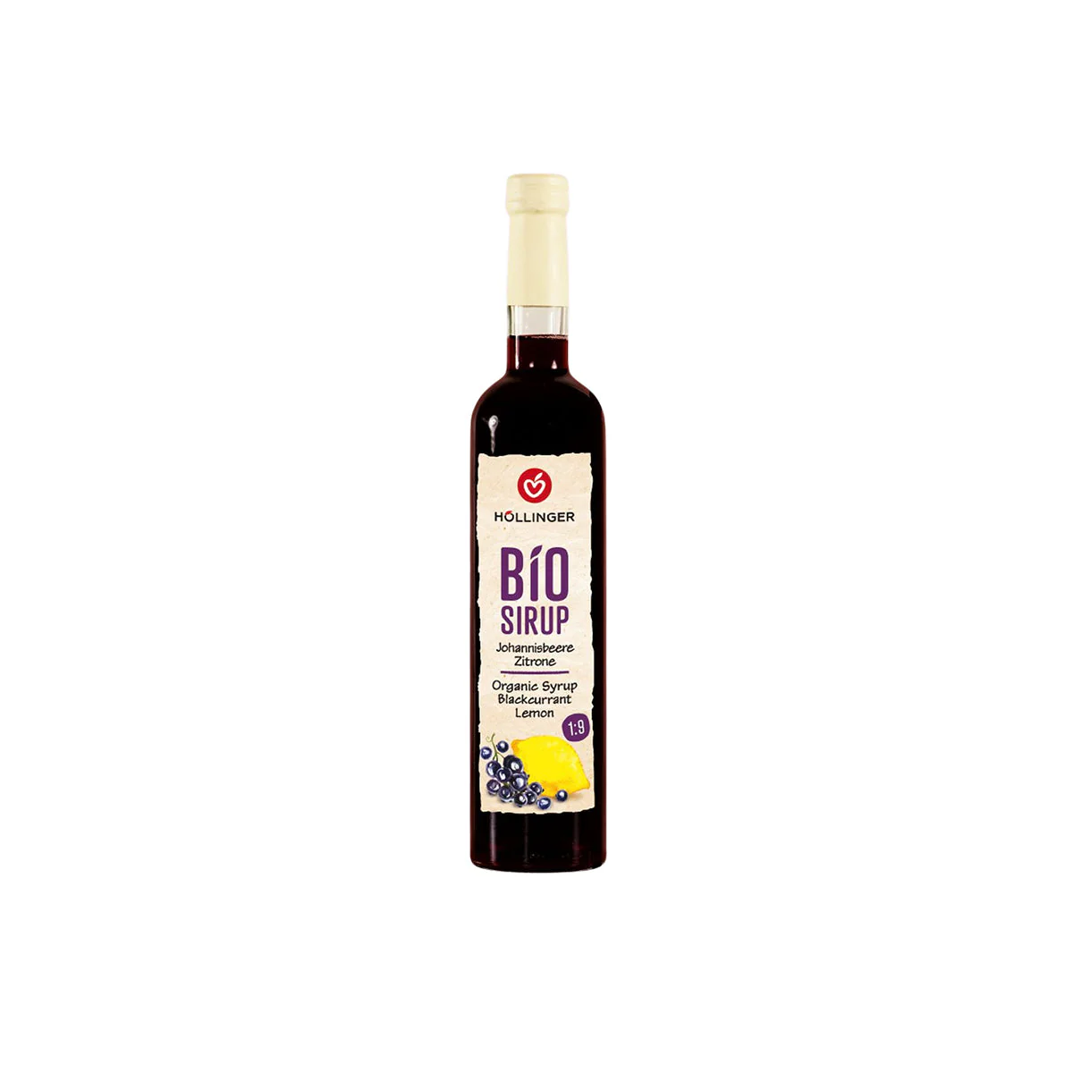 Höllinger Bio Feketeribizli- citromszörp 0,5l