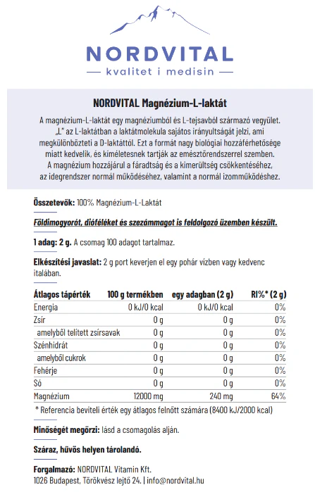 Magnézium-L-laktát por - 200 g - Image 2