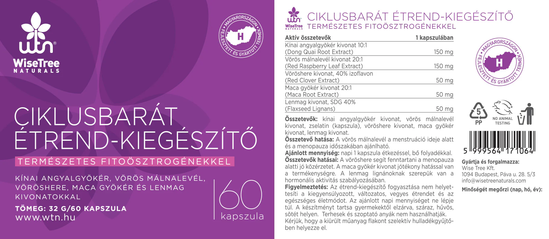 Ciklusbarát Étrendkiegészítő kapszula - 60db - Image 2