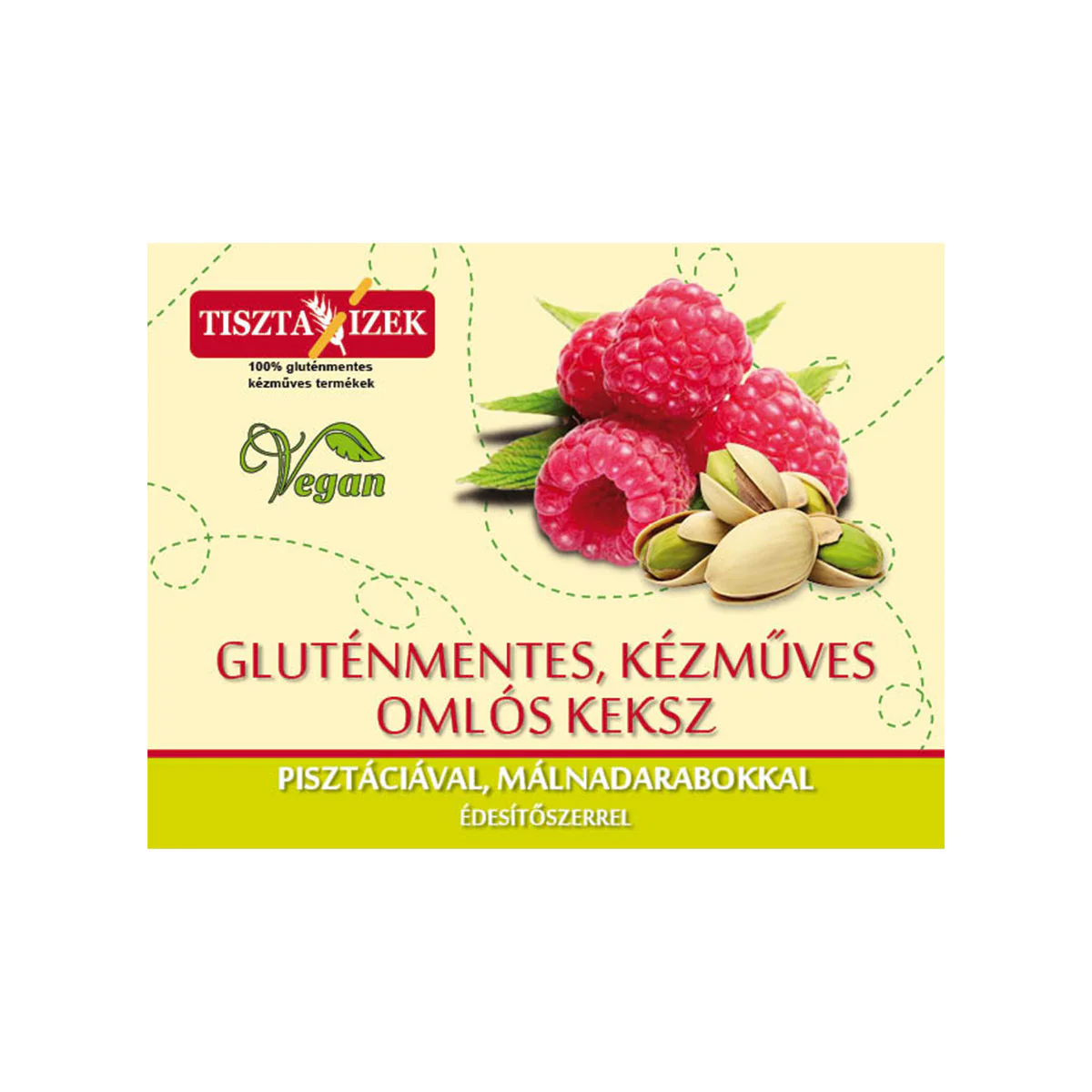 Pisztáciás málnadarabos omlós keksz - gluténmentes - 180g