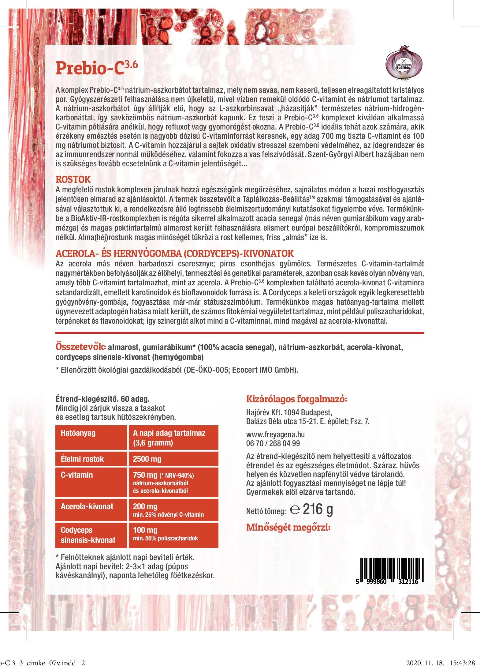 Prebio-C 3.6 - bio - 216g - Image 2