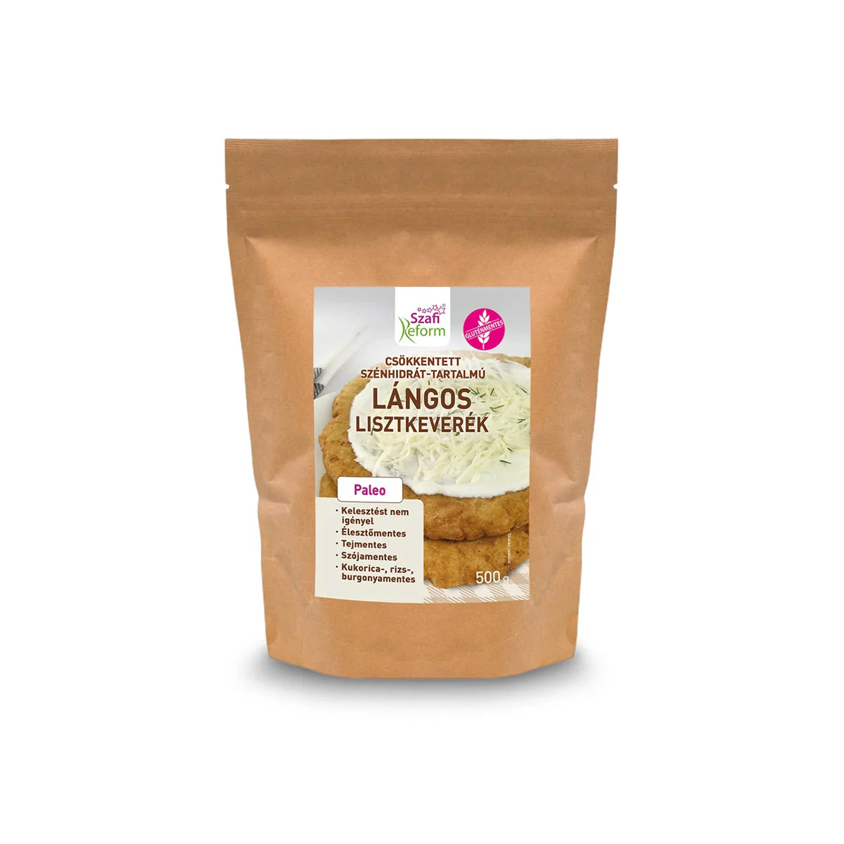Szafi Reform csökkentett-szénhidráttartalmú lángos lisztkeverék  - gluténmentes - 500g