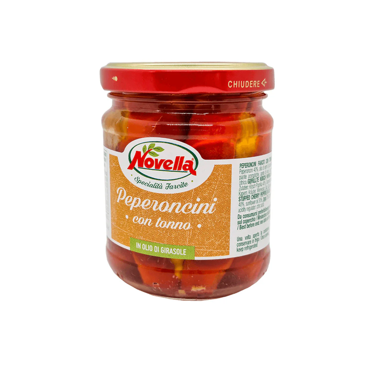 Tonhallal töltött cseresznyepaprika napraforgó olajban - 180g