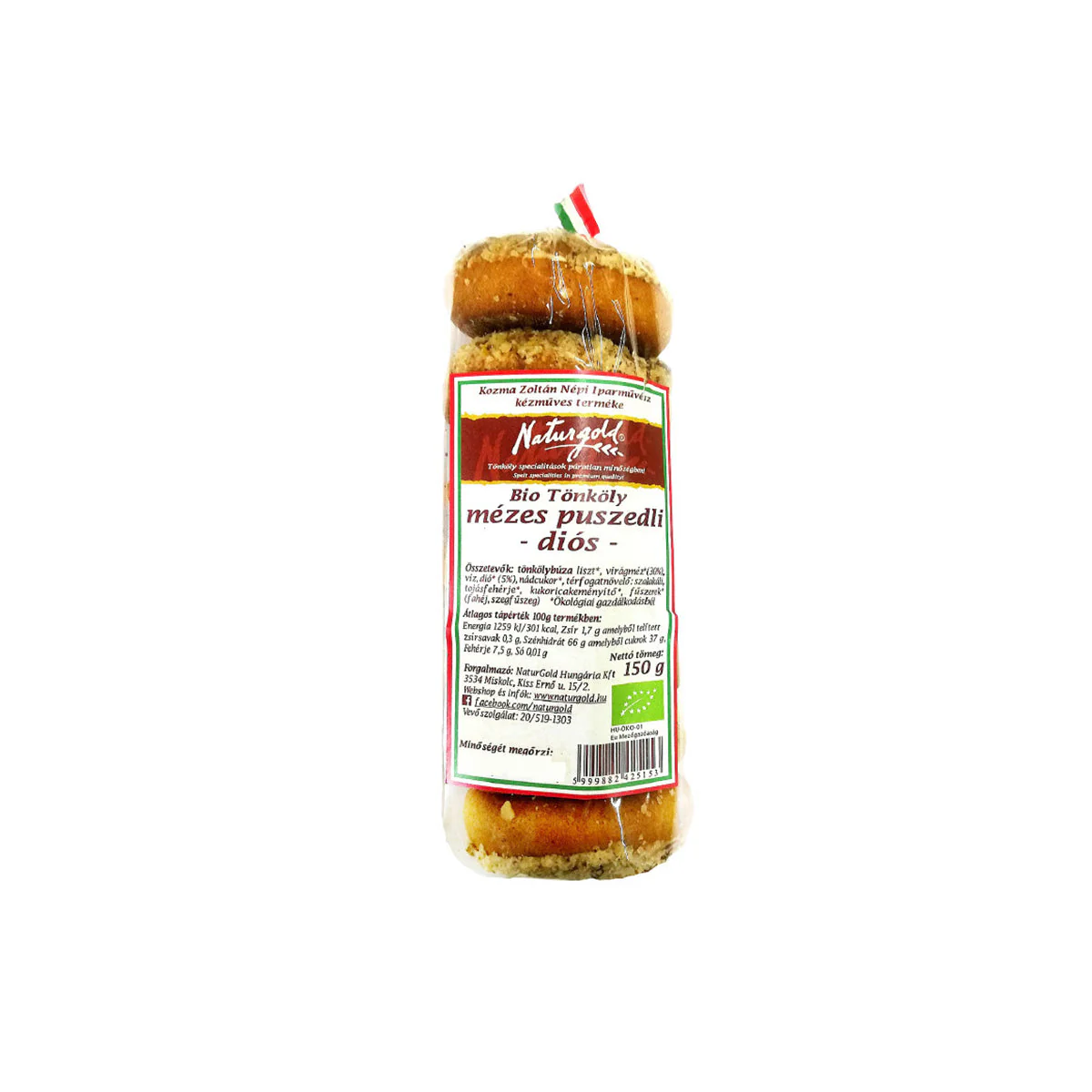 tönköly puszedli diós - bio - 150g